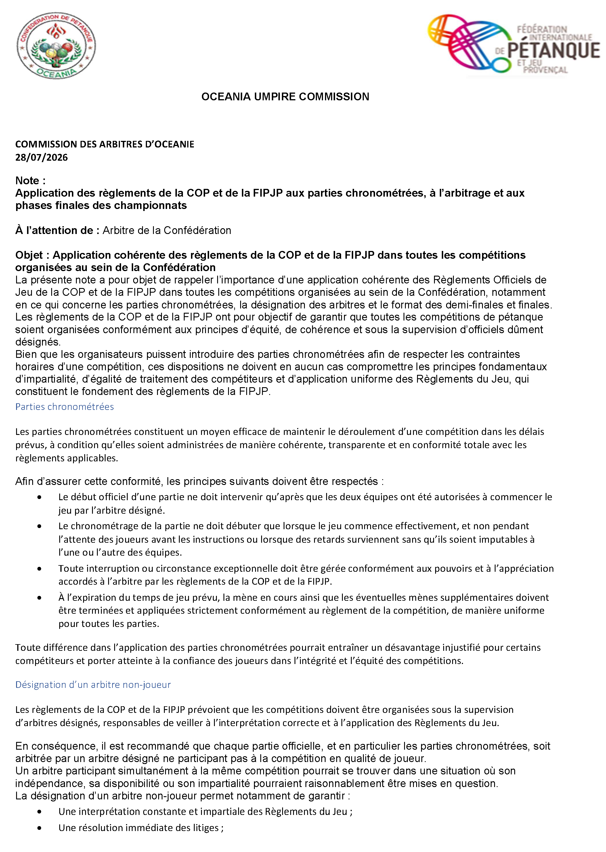 COP memo Jeu temps limite Page 1